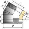 Отвод 30° DOTH D160 с изоляцией 50 мм, AISI 321/оцинкованная сталь (Вулкан)