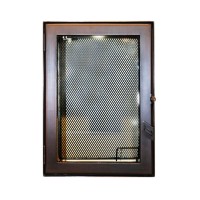 Дверца каминная 9062, со стеклом, медь (Aito)